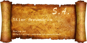Stier Annamária névjegykártya